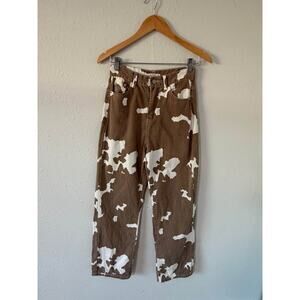 Women’s Midland Cow Print Wide Leg Jean 100% Cotton Size M